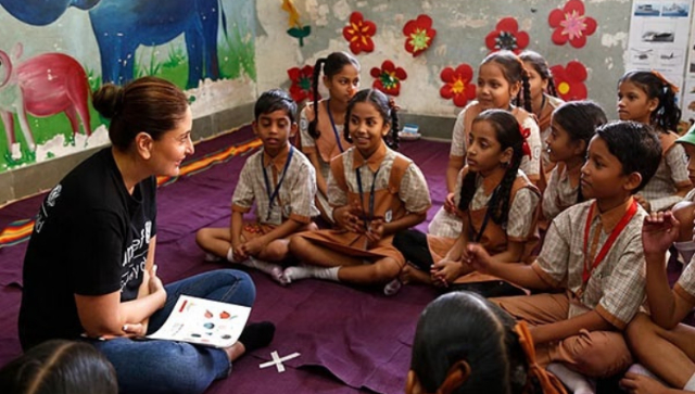 Watch: Kareena Kapoor visits Mumbai school as UNICEF ambassador; interacts with students, teachers Watch: Kareena Kapoor visits Mumbai school as UNICEF ambassador; interacts with students, teachers