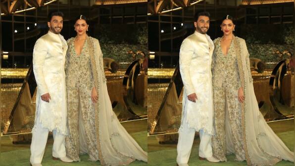 NMACC Launch: Ranveer Singh-Deepika Padukone look regal in their traditional avatar as they arrive hand-in hand