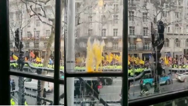 Busted! Video shows Khalistanis hurled eggs, ink-filled balloons at Indian embassy in London Busted! Video shows Khalistanis hurled eggs, ink-filled balloons at Indian embassy in London