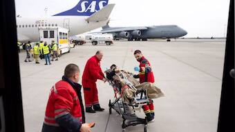 The flying hospital bringing Ukraine's wounded west