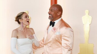 Emily Blunt and Dwayne Johnson's behind-the-scenes moment at Oscars will leave you in splits