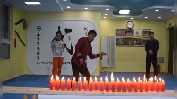 Chinese man extinguishes 42 candles with single crack of whip; watch video