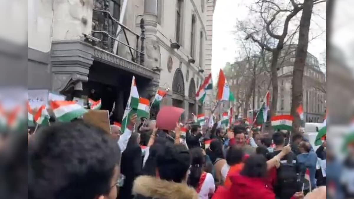 WATCH: UK policeman dances with Indians protesting against Khalistanis outside High Commission in London