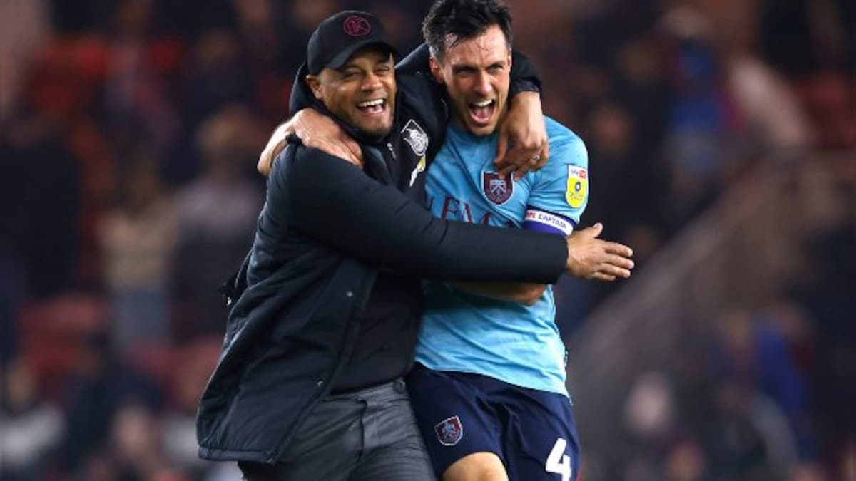 Watch: Burnley players and Vincent Kompany celebrate wildly after securing Premier League promotion