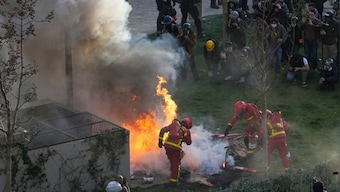 Protesters torch 'La Rotunde', French President Macron's favourite restaurant