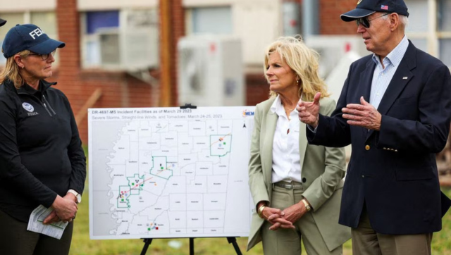 Biden tours tornado-hit Mississippi town, will announce funding Biden tours tornado-hit Mississippi town, will announce funding