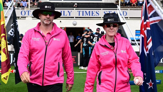 Kim Cotton becomes first female on-field umpire in full-member men’s international cricket match Kim Cotton becomes first female on-field umpire in full-member men’s international cricket match
