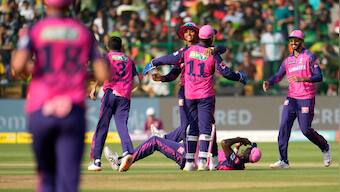 Watch: Yashasvi Jaiswal runs Faf du Plessis out with a superb direct hit during RCB-RR clash