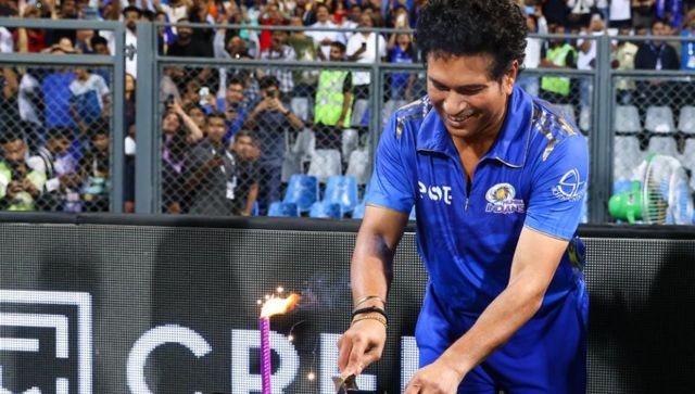 Watch: Sachin Tendulkar celebrates 50th birthday at Wankhede Stadium Watch: Sachin Tendulkar celebrates 50th birthday at Wankhede Stadium