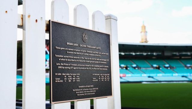 Tendulkar-Lara gate unveiled at SCG to mark Sachin's 50th birthday Tendulkar-Lara gate unveiled at SCG to mark Sachin's 50th birthday