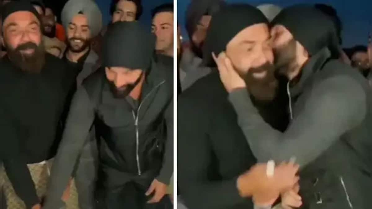 Watch Video: Ranbir Kapoor plants a peck on Bobby Deol's cheeks as the duo wraps up U.K. schedule of 'Animal'