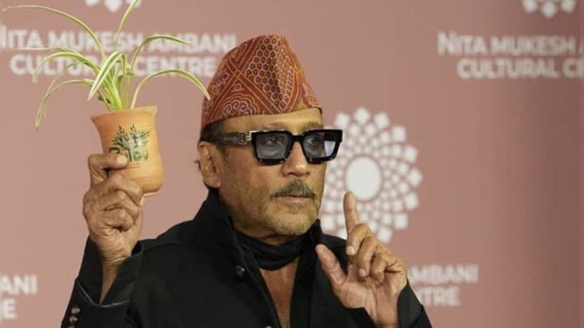 Netizens can't keep calm as Jackie Shroff poses with a plant at the Nita Mukesh Ambani Cultural Centre launch