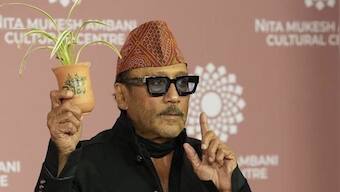 Netizens can't keep calm as Jackie Shroff poses with a plant at the Nita Mukesh Ambani Cultural Centre launch