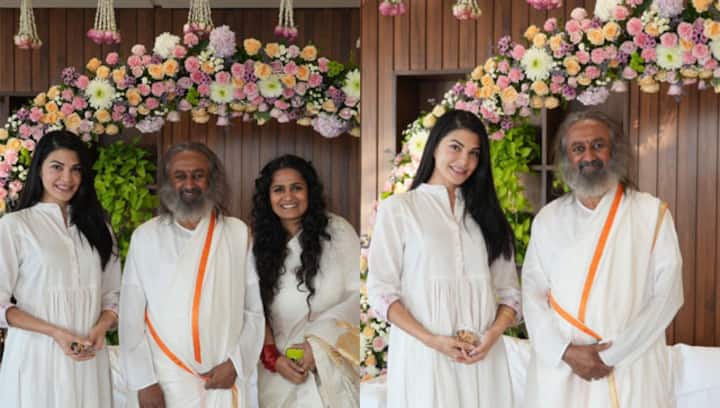 Jacqueline Fernandez meets Shri Shri Ravi Shankar; shares a positive message saying 'compassion is enlightenment'