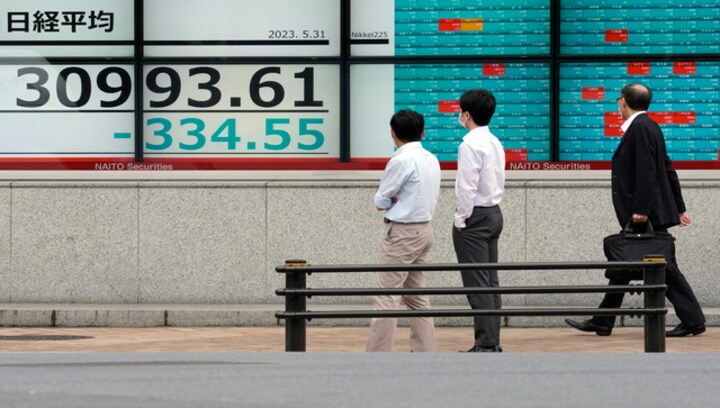 Shares fall as US debt deal goes to a vote; China data rattles nerves
