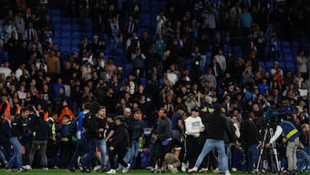 Watch: LaLiga champions Barcelona's celebrations halted by angry Espanyol fans