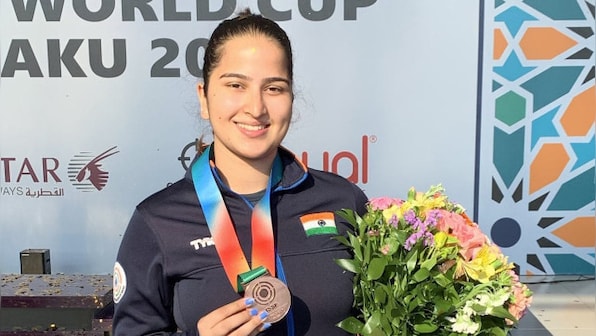 ISSF World Cup: Rhythm Sangwan stages superb comeback to claim 10m air pistol bronze in Baku