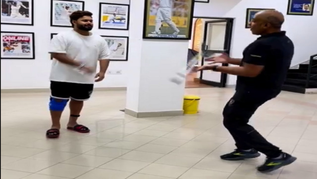 Recovering Rishabh Pant posts video of walking without crutches Recovering Rishabh Pant posts video of walking without crutches