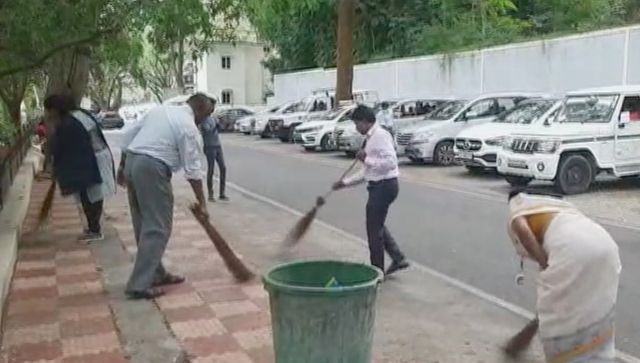 At Tirupati, temple officials wield brooms as cleaners strike over pay dispute At Tirupati, temple officials wield brooms as cleaners strike over pay dispute