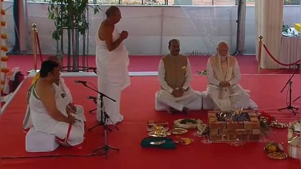 New Parliament Building Inauguration: PM Modi places 'Sengol' inside complex, seeks blessings of adheenams