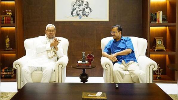 Bihar CM Nitish Kumar meets Delhi CM Kejriwal, pitches united opposition against BJP