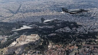 WATCH: IAF puts up spectacular show in fly past over ancient Greek monuments