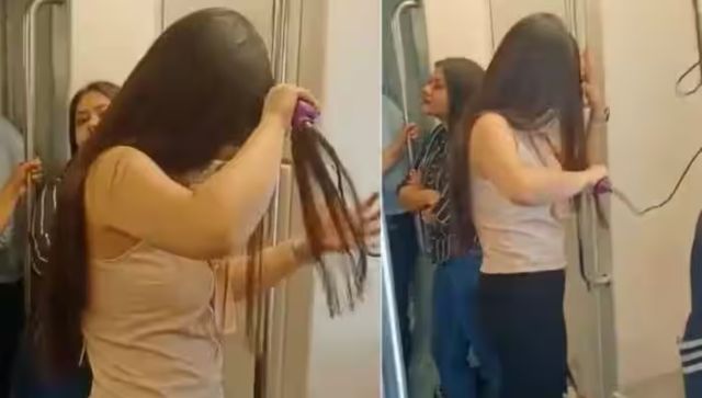 'From bedroom to dressing table': Woman spotted using hair straightener inside Delhi metro 'From bedroom to dressing table': Woman spotted using hair straightener inside Delhi metro