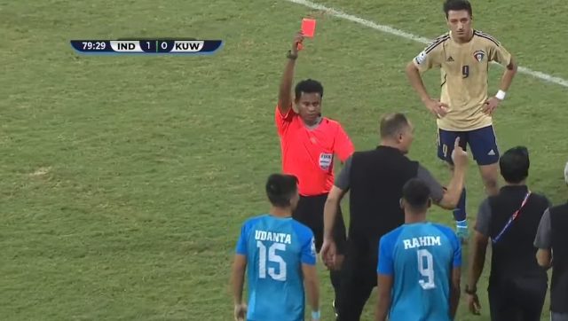 Watch: India coach Igor Stimac sent off again in SAFF Championship; assistant coach Gawli lambasts referee Watch: India coach Igor Stimac sent off again in SAFF Championship; assistant coach Gawli lambasts referee