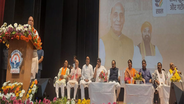 "BJP fulfils promises, we abolished Article 370, grand Ram temple is now being built": Rajnath Singh "BJP fulfils promises, we abolished Article 370, grand Ram temple is now being built": Rajnath Singh