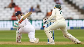 Women's Ashes: Tammy Beaumont century helps England strike back in only Test