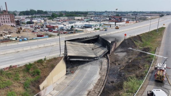 Portion of I-95 in Philadelphia collapses after vehicle catches fire