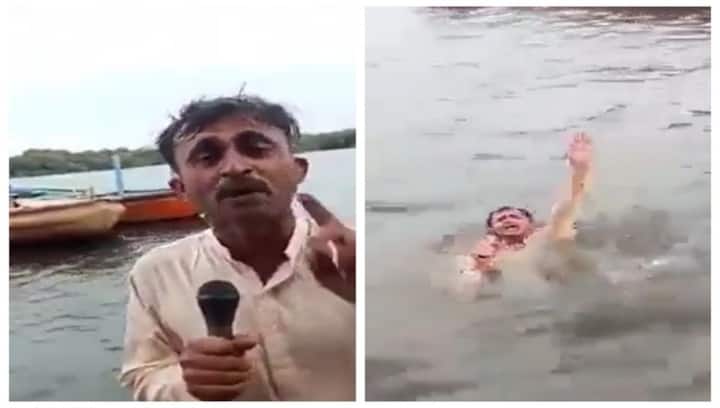 WATCH: 'Reporter' jumps into sea to gauge its depth in viral clip, netizens says Pak has found its new 'Chand Nawab'