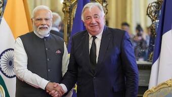 PM Modi meets French Senate President Gerard Larcher in Paris