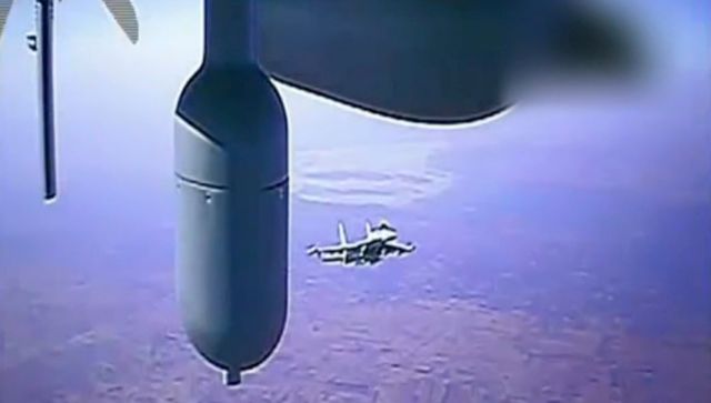 Russian fighter jet strikes US drone over Syria for sixth time this month Russian fighter jet strikes US drone over Syria for sixth time this month