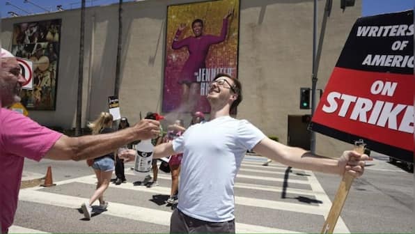 On the picket lines with Hollywood’s actors and writers, from LA to New York