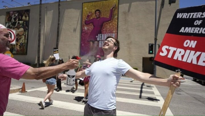 On the picket lines with Hollywood’s actors and writers, from LA to New York