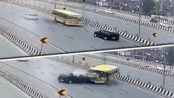 WATCH | School bus-SUV collide on Delhi-Meerut Expressway, children among 6 dead