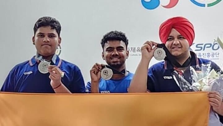 ISSF World Junior Championship: India wins silver in men's 25m Rapid Fire Pistol team event