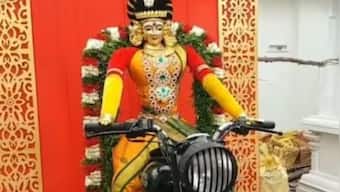 At THIS temple in Tamil Nadu, a touch of modernity places Goddess Muthumari on a bike