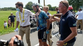 Tour de France: British rider Mark Cavendish crashes out in eighth stage