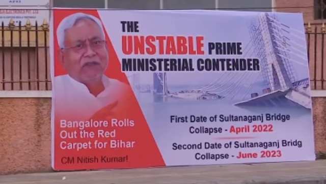 'Unstable prime ministerial contender': Posters target Nitish Kumar amid Opposition meeting in Bengaluru 'Unstable prime ministerial contender': Posters target Nitish Kumar amid Opposition meeting in Bengaluru