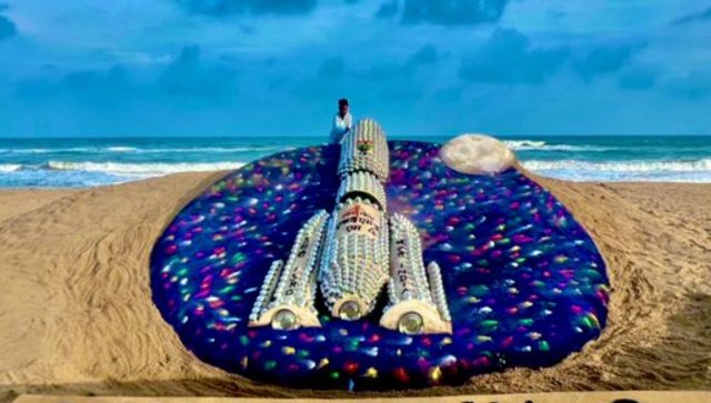 ISRO's Chandrayaan-3 receives artistic boost as Sudarshan Pattnaik crafts breathtaking sand sculpture ISRO's Chandrayaan-3 receives artistic boost as Sudarshan Pattnaik crafts breathtaking sand sculpture
