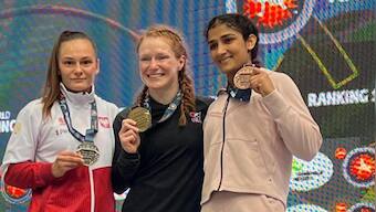 Sangeeta Phogat beats local favourite Viktoria Borsos to win bronze in Budapest Ranking Series
