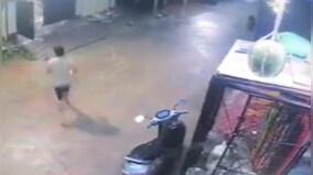 On camera: Man's miraculous escape as lightning strikes Hyderabad
