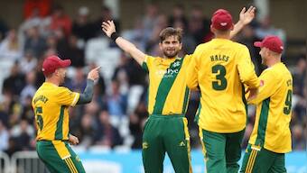 Watch: Shaheen Afridi takes four wickets in first over in T20 Vitality Blast