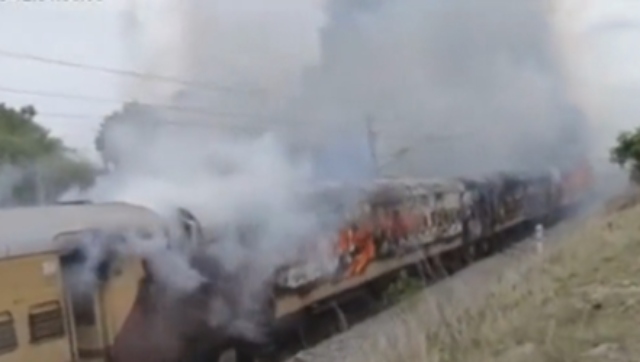 Howrah-Secunderabad Falaknuma Express catches fire near Hyderabad, none hurt Howrah-Secunderabad Falaknuma Express catches fire near Hyderabad, none hurt