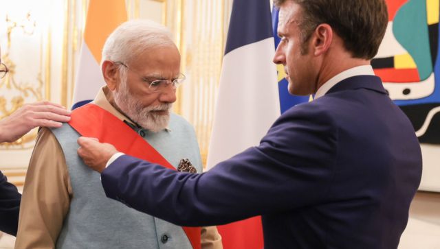 Modi becomes first Indian PM to be conferred with France's highest civilian award Grand Cross of the Legion of Honour Modi becomes first Indian PM to be conferred with France's highest civilian award Grand Cross of the Legion of Honour