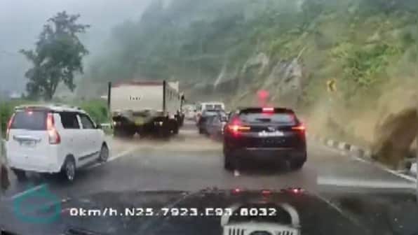 WATCH: Giant rocks crush cars after landslide in Nagaland's 'pakala pahar', two dead