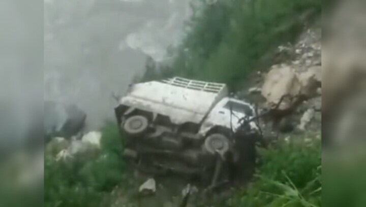 WATCH: Tempo tumbles as landslide pushes it downhill in Uttarakhand