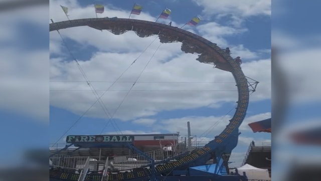 WATCH Rollercoaster malfunctions mid trip riders stuck upside